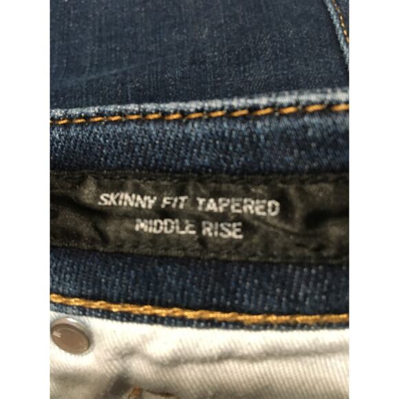 UJ 25x33 Dark Wash Skinny Fit Tapered Middle Rise Jeans, 5 Pocket Design - Picture 7 of 7